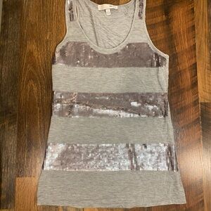 Haani gray Silver Sequin Tank Top size small
